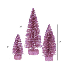 Orchid Glitter Oval Artificial Christmas Tree, Unlit - Faux Christmas Tree Set - Seasonal Indoor Home Decor