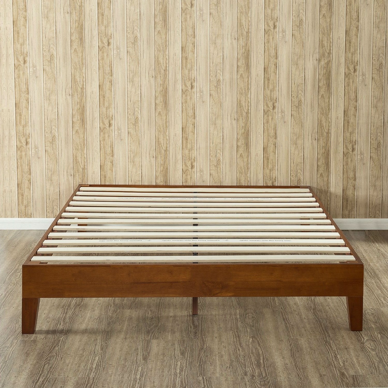 Twin Low Profile Wooden Platform Bed in Cherry