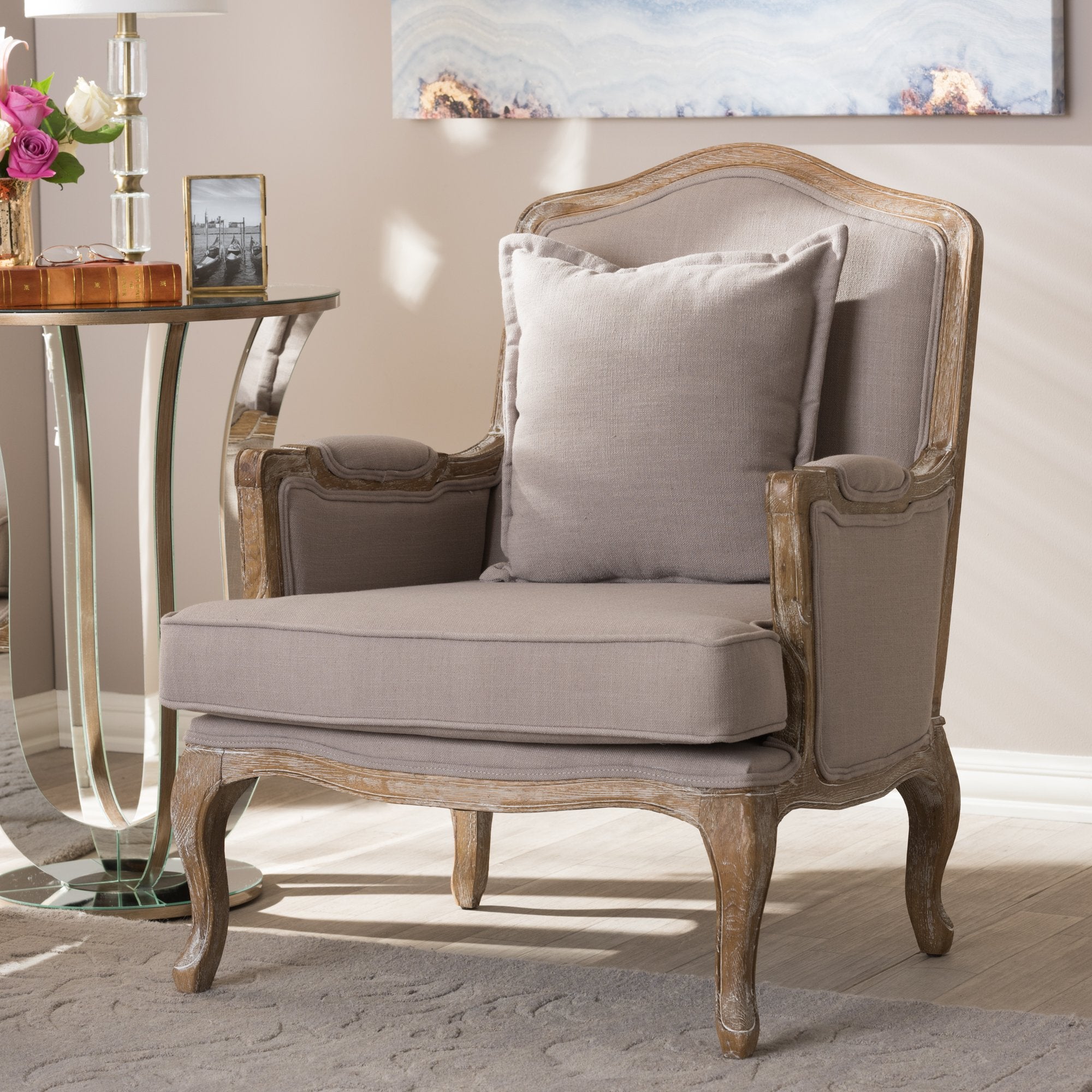 Constanza Accent Chair, 29.25Lx29Wx37.25H, Beige