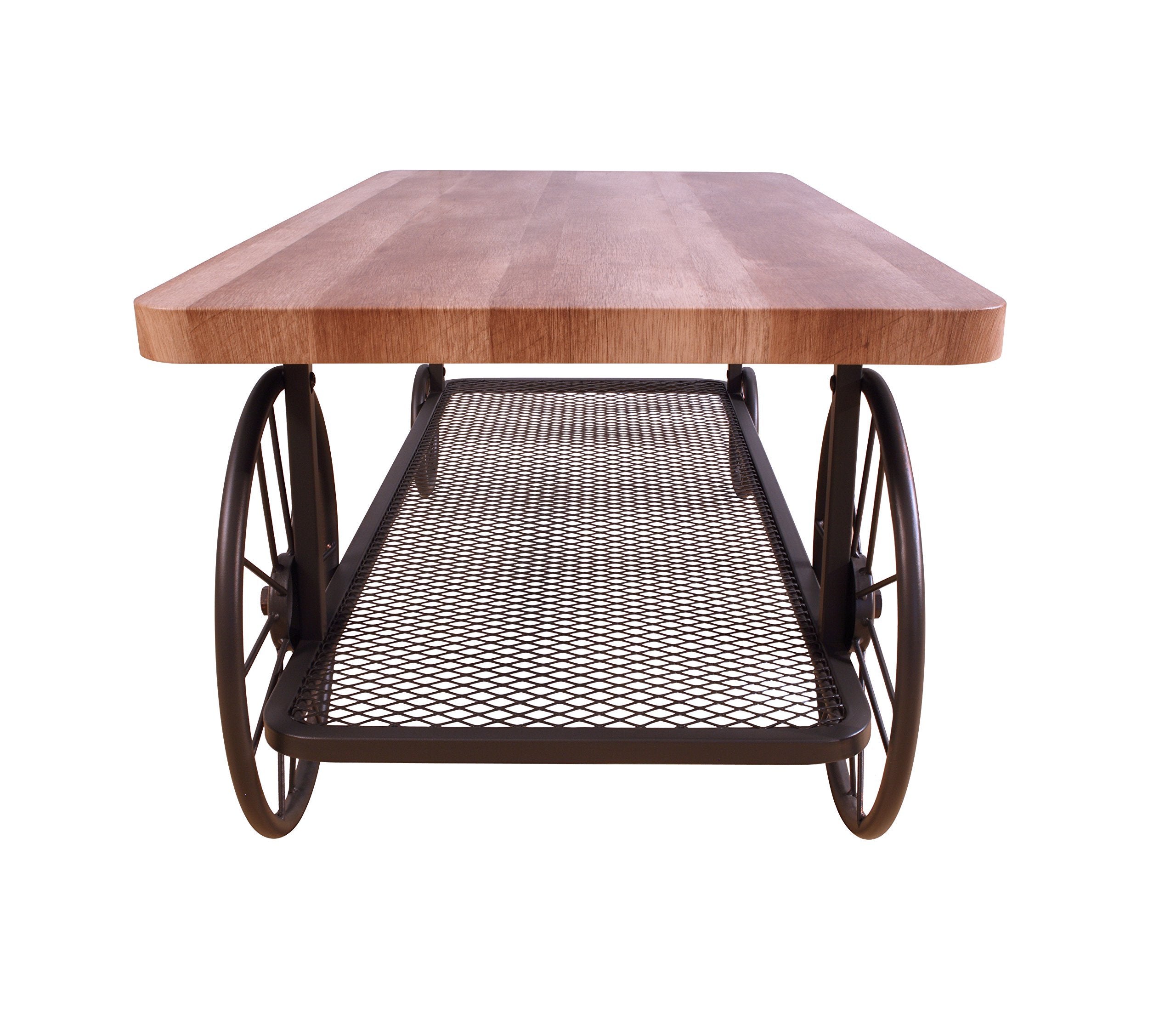 Francie Rectangular Wooden Coffee Table with Shelf in Oak and Antique Gray