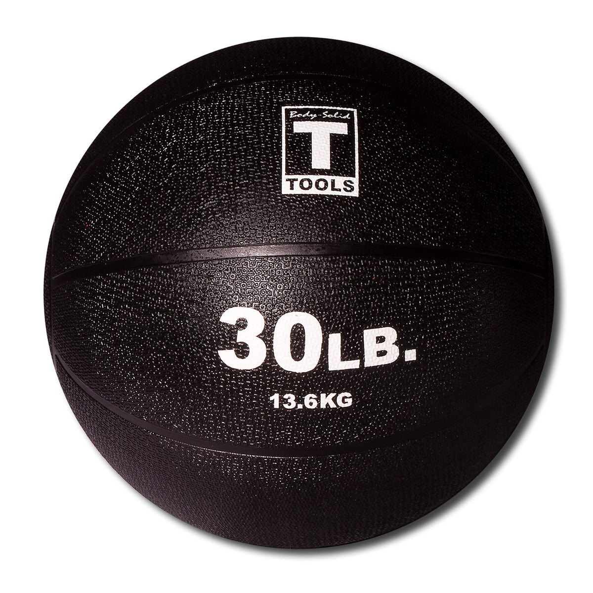 Rubber Medicine Ball - Superior Grip, Textured Surface, Adjustable Air Pressure Fitness Balls - Ideal for Cardio and Core Exercise in Home & Gym Workouts, Black, 30lbs.