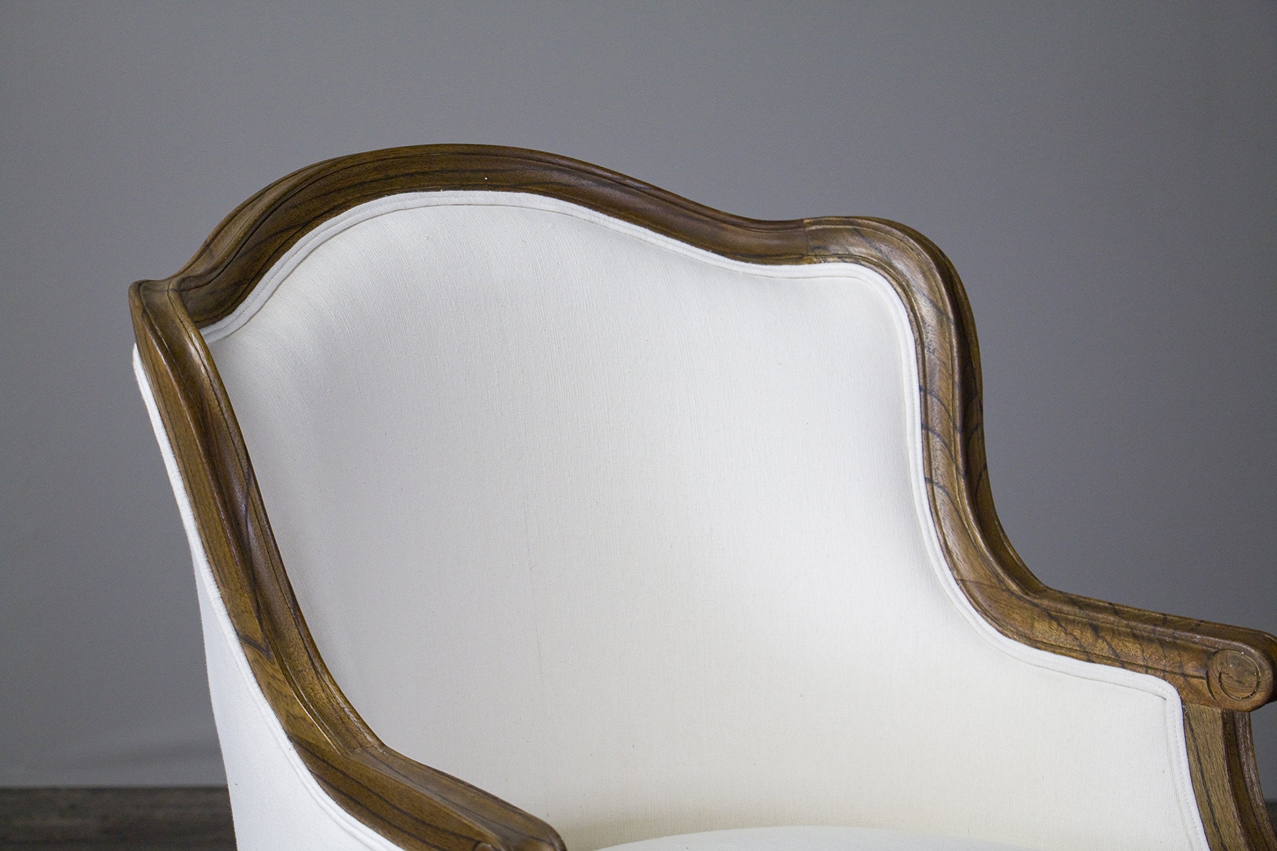 Charlemagne Traditional French Accent Chair, White