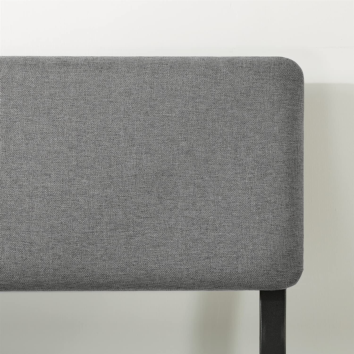 Fast Furnishings King Gray Fabric Metal Headboard Bed