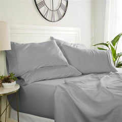 Fast Furnishings Queen 6-Piece Wrinkle Resistant Microfiber Polyester Sheet Set